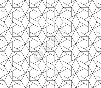 具有可编辑笔划权重的矢量无缝几何图案白色六面体对角线六边形风格装饰中风菱形三角形正方形背景图片