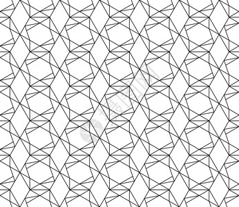 具有可编辑笔划权重的矢量无缝几何图案装饰菱形多边形三角形中风窗帘正方形网格墙纸白色背景图片