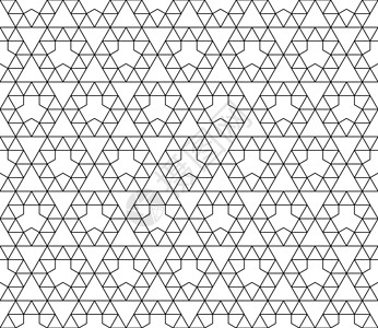 具有可编辑笔划权重的矢量无缝几何图案六边形白色风格对角线条纹墙纸网格黑色菱形窗饰背景图片