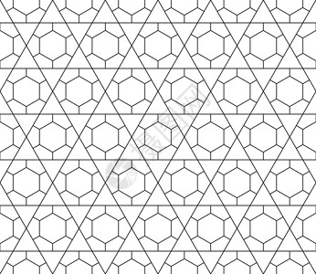 具有可编辑笔划权重的矢量无缝几何图案三角形条纹菱形墙纸六边形风格对角线装饰窗饰多边形背景图片