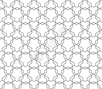 具有可编辑笔划权重的矢量无缝几何图案风格条纹网格黑色装饰三角形中风窗饰菱形墙纸背景图片