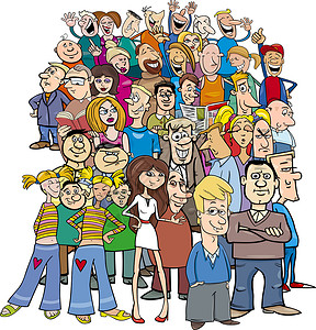 动漫群众的卡通人物背景图片