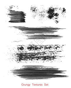 又脏又臭的画笔描边 se染料黑色绘画中风水滴边界创造力刷子白色墨水背景图片