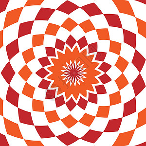 抽象背景设计纹理与红色和橙色圆形旋转方格元素 具有小菱形形状的创意矢量织物图案墙纸橙子背景图片