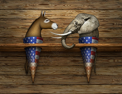 政治大象和锥体选举辩论活动冰淇淋初选背景图片