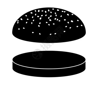 没做完空的汉堡卷环影矢量符号图标设计午餐卡通片面包卡片白色标识食物小吃芝麻插图插画