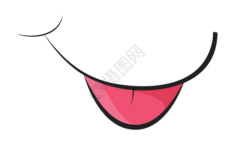可爱的舌头微笑矢量符号图标设计标识红色横幅乐趣卡片插图漫画卡通片嘴唇笑脸背景图片