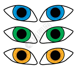 双光影矢量符号图标设计镜片卡通片插图眼球绿色蓝色横幅光学手表标识背景图片