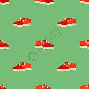 十岁运动红鞋无缝模式插画