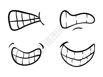 牙套脸带有牙套矢量符号的卡通口图标设计横幅嘴巴喜悦微笑收藏幸福涂鸦情感乐趣绘画插画