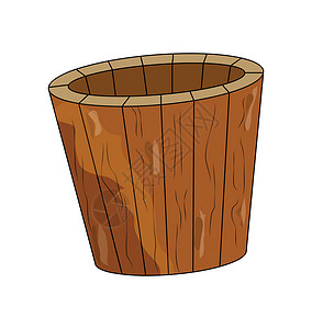 木头桶桑拿桶 矢量符号 图标设计 在白色背景中孤立的插图温泉卡通片标识木头治疗松树药品蒸汽插画