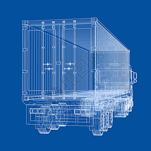 带半挂车的卡车 韦克托盒子商品贮存船运车辆货车飞机送货技术运输背景图片
