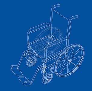轮椅素描 韦克托运输医院车轮绘画草图椅子医学草稿座位数字化背景图片