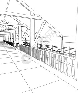 装配式建筑施工室内抽象工业建筑施工 追踪图 3原理图城市中心公司金属工程插图生长市中心绘画插画