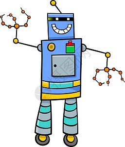 动漫机器人幻想字符人工智能科幻卡通片科学机器电子金属漫画绘画童话背景图片