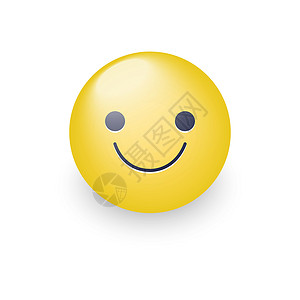 心情图标略带卡通微笑的黄色矢量脸 快乐的心情微笑有趣的图释 应用程序和聊天的高兴微笑图标 喜悦情绪表情符号插图面具按钮卡片幸福笑声情感笑插画