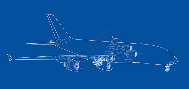 客机 韦克托旅行乘客空气速度运输技术航空草图蓝图插图背景图片