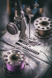Retro缝纫机爱好工艺制造业剪裁针线活机器裁缝缝纫工具筒管尼尔高清图片素材