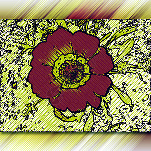 计算机生成的半色调 popart 风格花卉艺术品万花筒创造力马赛克植物装饰品铅笔艺术流行草图阴影背景图片