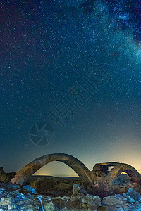 以色列的银河和废墟天空乳白色星星考古学历史银河系背景图片