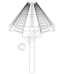 韦奇奥桥桥梁素描 韦克托建筑绘画插图建筑学草图插画