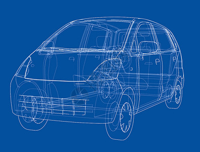 小型汽车汽车素描 韦克托运输工程框架蓝图绘画车辆驾驶车轮陈列室插图插画