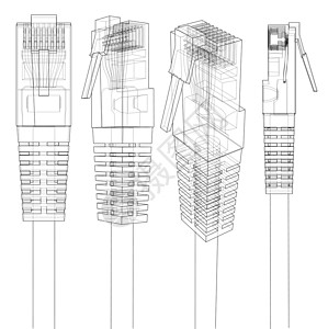 以太网连接器 RJ45 韦克托背景图片