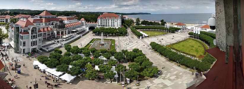 波兰索波特市广场背景图片