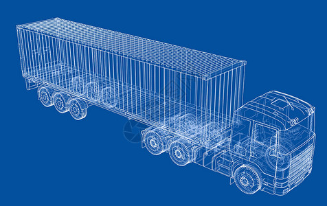 带半挂车的卡车 韦克托盒子商业船运商品草稿飞机货运车辆货物贸易设计图片