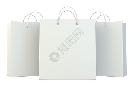 一套空白白白纸纸袋包装品牌销售白色渲染店铺零售购物市场插图背景图片