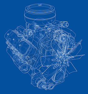 发动机草图 韦克托车轮蓝图机械打印墨水绘画工程插图技术齿轮背景图片