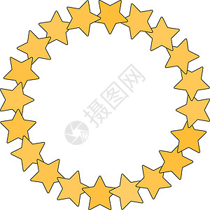 星星呈圆形 在白色背景上隔离的星空矢量边框框架图标创造力装饰品陈述插图圆圈团体横幅联盟网络评分背景图片