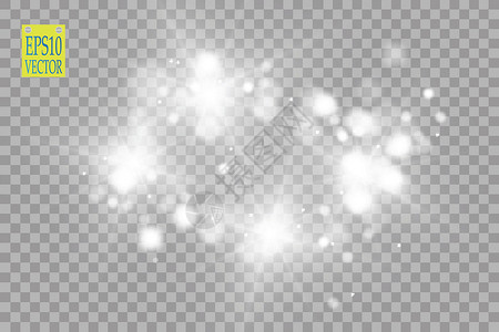 透明背景上的灯 矢量白色闪光波抽象插图 孤立的白色星尘痕迹闪闪发光的颗粒漩涡金子尾巴彗星灰尘奢华魅力曲线运动踪迹背景图片