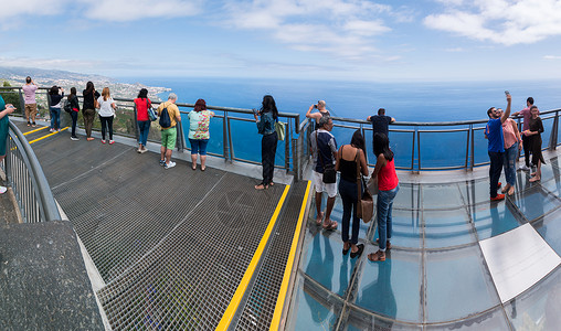 Cabo Girao观点悬崖海岸线边缘农村海岸蓝色观光旅游卡波海洋背景图片