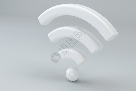 青色按钮Wi Fi 无线网络 Symbol3d 渲染背景