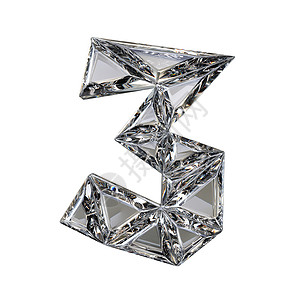 数字编号水晶三角字体编号三 3 3艺术数字钻石宝石棱镜多边形卡片宝藏插图奢华背景