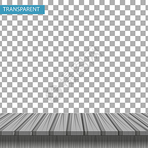 老木桌透明背景上逼真的木桌 您的产品展示的模型  3d 桌面浅灰色枫木色 矢量图插画