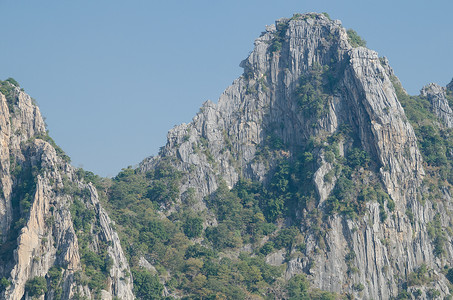 石灰岩山悬崖峡谷假期旅游天空地质学岩石爬坡公园山脉高清图片