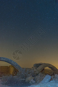 以色列的银河和废墟乳白色历史星星考古学天空银河系背景图片