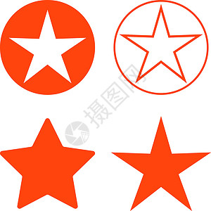 红星素材孤立的红星图标 排名标记标识成功徽章横幅网络书签按钮星星黄色网站插画