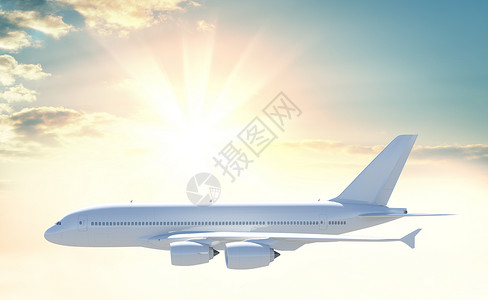 商业客客客飞机云景日出航班天气蓝色航空空气气氛阳光3d背景图片