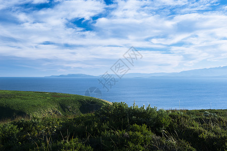 下午晚点看到布鲁尼岛海滩的景象海岸风景蓝色海洋旅行背景图片