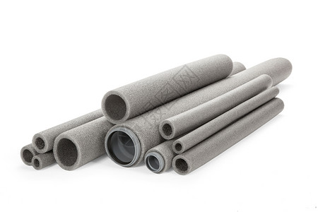 几管隔绝的管道塑料灰色白色加热加热器绝缘装修套管金属地板背景图片