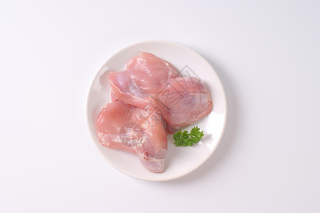 原鸡大腿盘子食物高架白色家禽背景图片