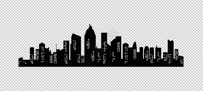 城市黑色背景市中心程式化高清图片