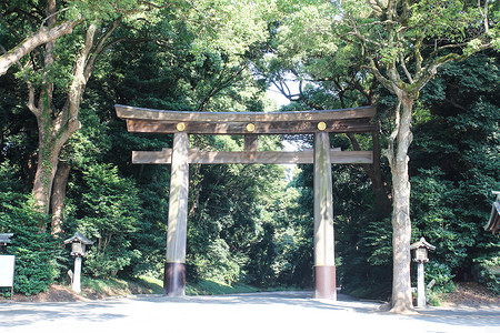 带月门在日本东京明治光月寺入口处入境背景