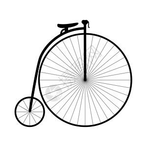 历史的车轮自行车是黑色的图标设计图片