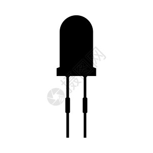 电工图标光二极管是黑色图标插画