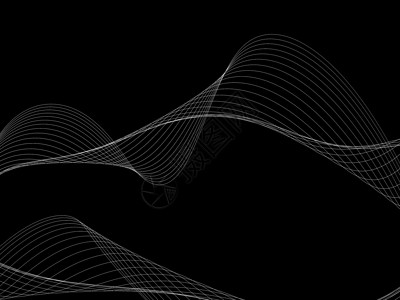 带有发光抽象波的深色抽象背景曲线黑色窗饰线条墙纸框架插图运动造型海浪背景图片