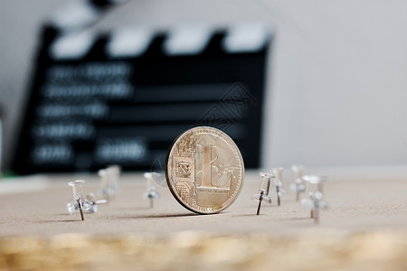 利特币硬币视频概念现金虚拟有限公司金融商业付款储蓄安全数字电影背景